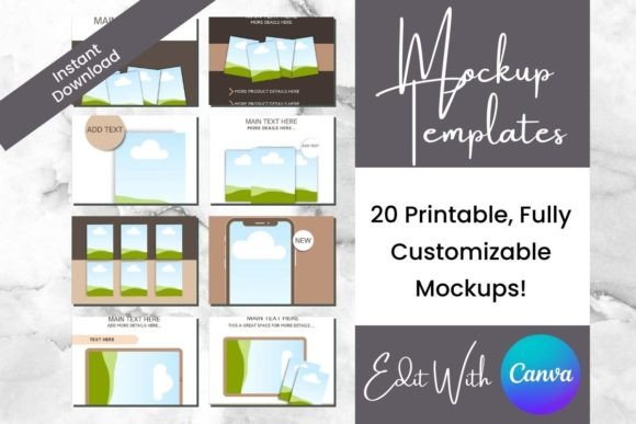 Download 20 Neutral Theme Digital Product Mockups - Product mockups Collection