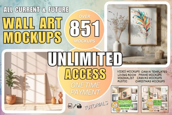 Download Frame Mockup Bundle PSD+Canva Templates - Frame mockup Collection