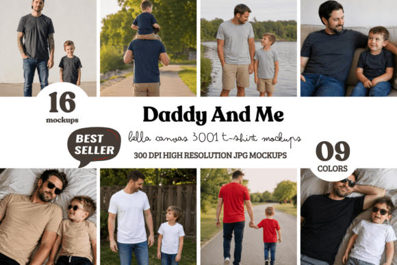 Download Bella Canvas 3001 Daddy and Me Mockups - Bella canvas Collection