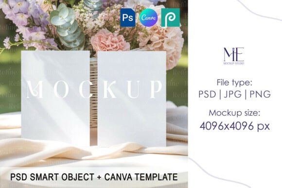 Download Double 5x7 Invitation Mockup PSD PNG - Mockup psd Collection