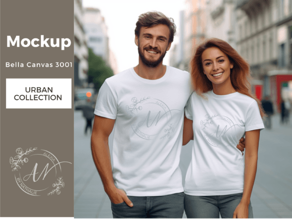 Download Bella Canvas Mockup Couple Match T-shirt - Bella canvas Collection