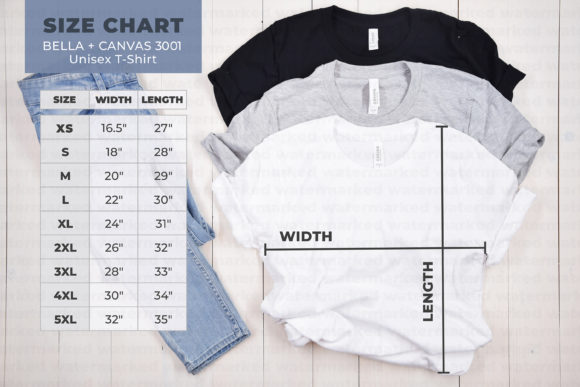 Download Bella Canvas 3001 Size Chart - Bella canvas Collection