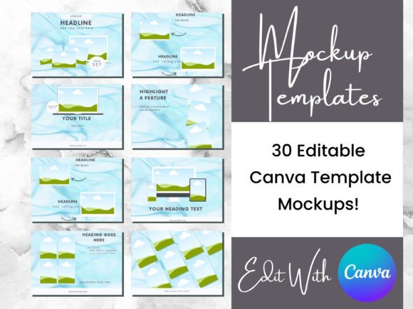 Download 30 Blue Marble Digital Product Mockups - Product mockups Collection